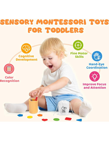 Juguete Montessori Clasificador de Colores LittleLamb 1-3 Años