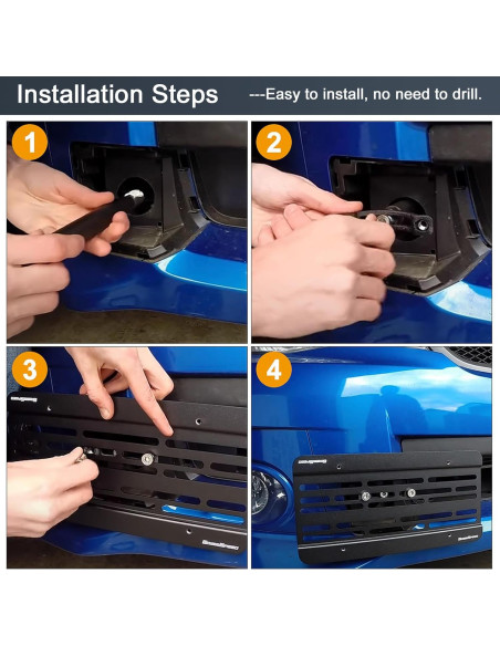 Soporte de Placa de Licencia CNSPEED para Gancho de Remolque M16 Soporte de Placa de Licencia CNSPEED para Gancho de Remolque M16