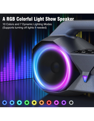 Altavoz Bluetooth KMAG HB1 80W Impermeable IPX7 20H Portátil