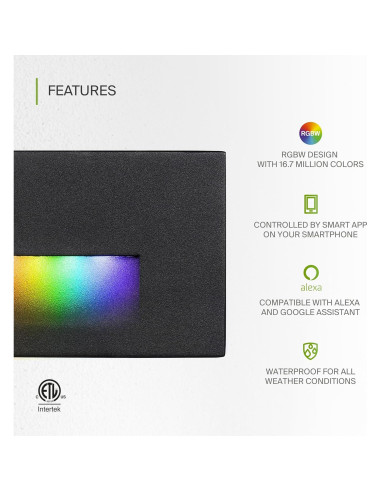 Lámpara Empotrada LED Inteligente ASD 3W RGB 60LM Negro Paquete 6