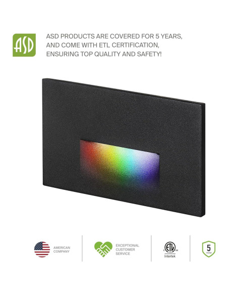 Lámpara Empotrada LED Inteligente ASD 3W RGB 60LM Negro Paquete 6 Lámpara Empotrada LED Inteligente ASD 3W RGB 60LM Negro Paquete 6