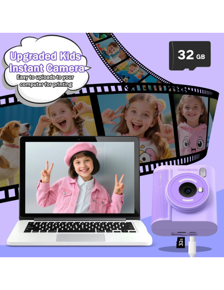 Cámara Instantánea Zicor para Niños 3-12 Años HD 1080P Cámara Instantánea Zicor para Niños 3-12 Años HD 1080P
