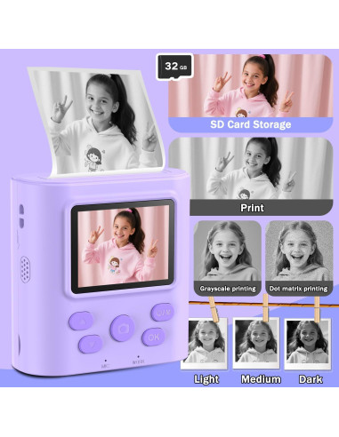 Cámara Instantánea Zicor para Niños 3-12 Años HD 1080P