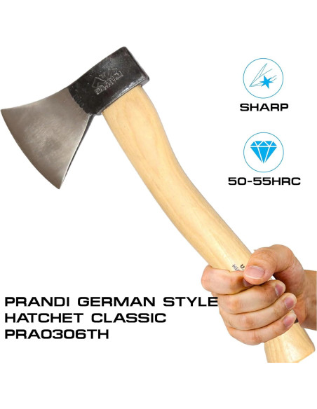 Hacha Prandi PRA0306TH Acero Carbono 600g Mango Hickory Hacha Prandi PRA0306TH Acero Carbono 600g Mango Hickory