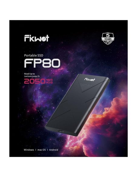 SSD Externo Fikwot FP80 1TB USB 3.2, 2000MB/s, Compatible PS5 SSD Externo Fikwot FP80 1TB USB 3.2, 2000MB/s, Compatible PS5