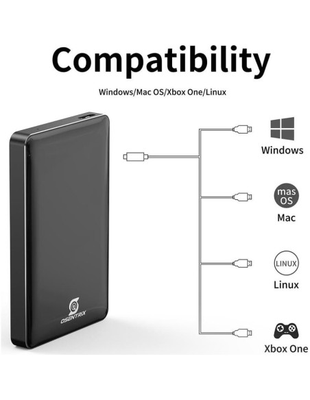 Disco Duro Externo Portátil OSENTRiX 1TB USB 3.0 Disco Duro Externo Portátil OSENTRiX 1TB USB 3.0