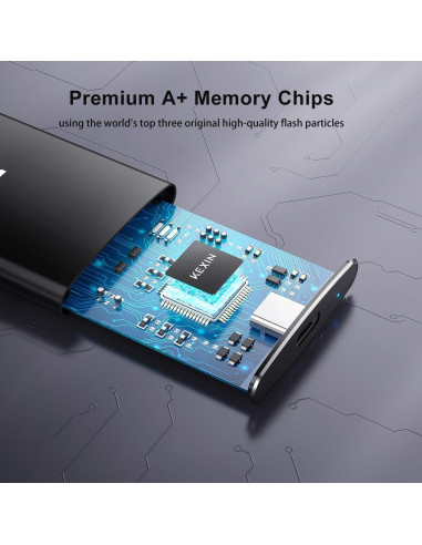 KEXIN Disco Duro SSD Externo 256GB USB 3.1 Portátil