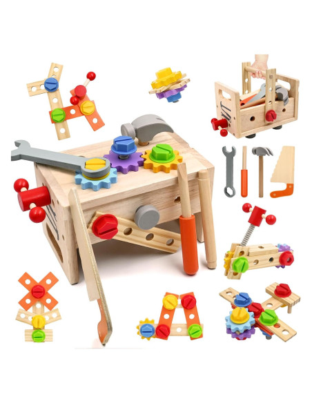 Juego de Herramientas de Madera AiTuiTui 29 Piezas para Niños Juego de Herramientas de Madera AiTuiTui 29 Piezas para Niños