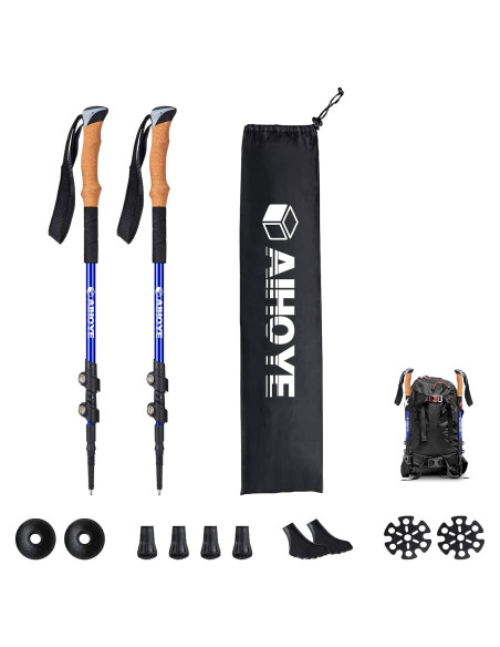 Bastones de Senderismo Aihoye Ajustables Plegables 0,28 kg Bastones de Senderismo Aihoye Ajustables Plegables 0,28 kg