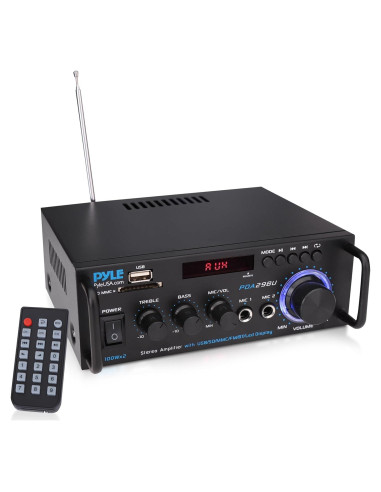 Amplificador Estéreo Pyle PDA29BU.5 200W Bluetooth RCA USB FM