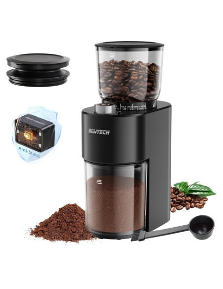 Molino de café eléctrico SOWTECH con 38 configuraciones, negro Molino de café eléctrico SOWTECH con 38 configuraciones, negro