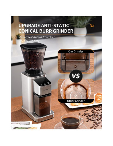 Molinillo de Café Profesional SHARDOR CG203S con 48 Ajustes
