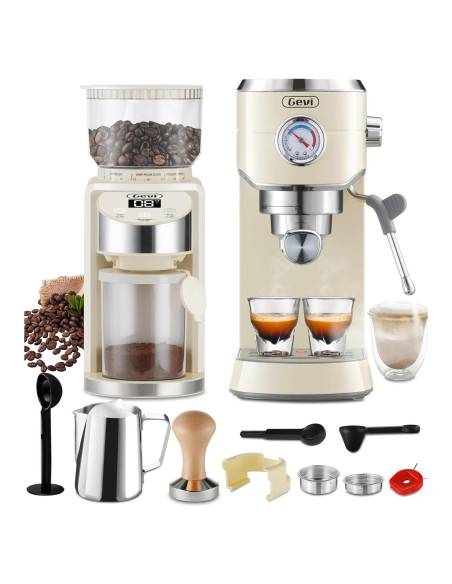 Máquina de Café Espresso Gevi GECME418E-U 20 Bar con Molinillo Máquina de Café Espresso Gevi GECME418E-U 20 Bar con Molinillo