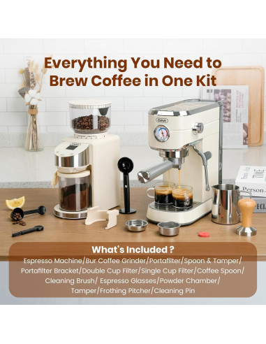 Máquina de Café Espresso Gevi GECME418E-U 20 Bar con Molinillo