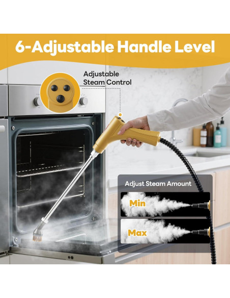 Limpiador de Vapor de Mano YIKEDA 2500W 1.2L 15-en-1 Amarillo Limpiador de Vapor de Mano YIKEDA 2500W 1.2L 15-en-1 Amarillo