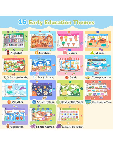 Libro Ocupado JoyCat para Preescolar 3-5 Años Actividades Educativas