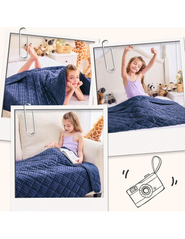 Manta con peso Yescool para niños 91x122 cm azul 5 lbs