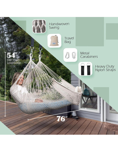 Columpio Sensorial Abby & Noah Grande 137x193 cm 136 kg