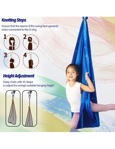 Columpio Sensorial Terapéutico Yatoco 150x150cm Azul Estrella