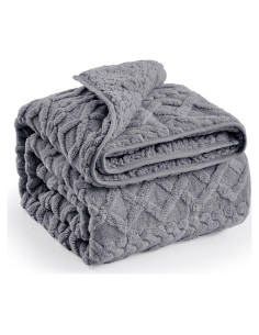 Manta pesada immtree 15 lbs jacquard doble cara 152x203 cm gris