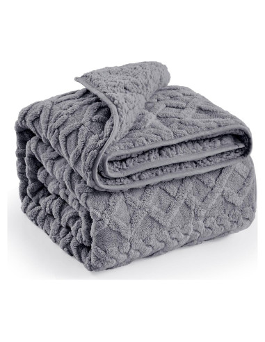 Manta pesada immtree 15 lbs jacquard doble cara 152x203 cm gris