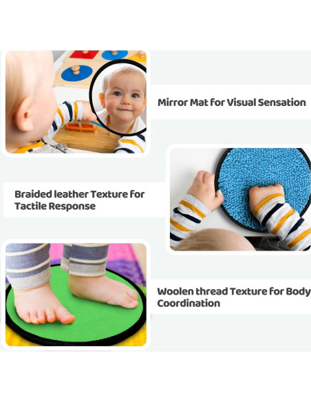 Juego de 16 Alfombrillas Sensoriales Keculf 21.1 cm para Niños Juego de 16 Alfombrillas Sensoriales Keculf 21.1 cm para Niños