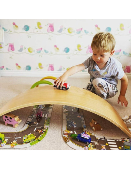 Tabla de Balance WOOD CITY de Madera Natural para Niños y Adultos Tabla de Balance WOOD CITY de Madera Natural para Niños y Adultos