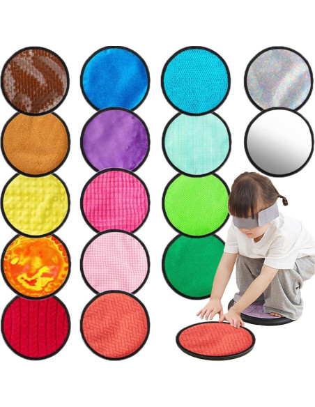 Juego de 16 Alfombrillas Sensoriales Keculf 21.1 cm para Niños Juego de 16 Alfombrillas Sensoriales Keculf 21.1 cm para Niños