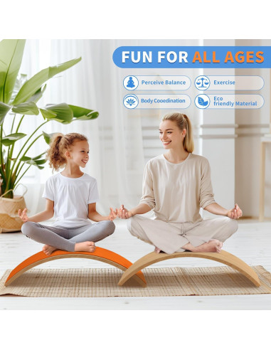 Tabla de Equilibrio de Madera Edutree 89x29 cm para Niños y Adultos