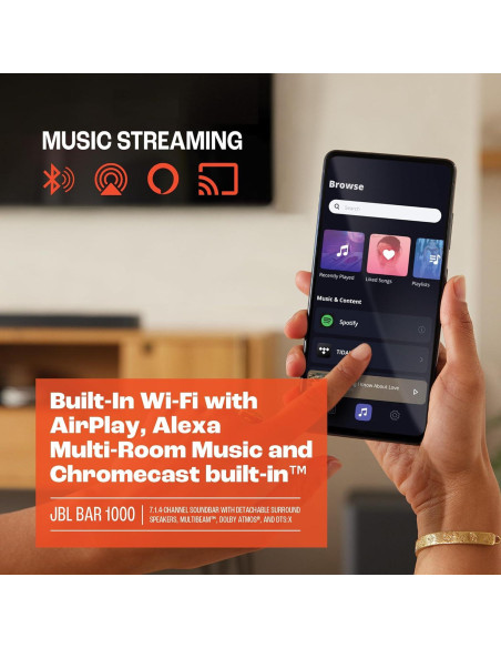 Barra de Sonido JBL Bar 1000 7.1.4 Canales Dolby Atmos Negro Barra de Sonido JBL Bar 1000 7.1.4 Canales Dolby Atmos Negro