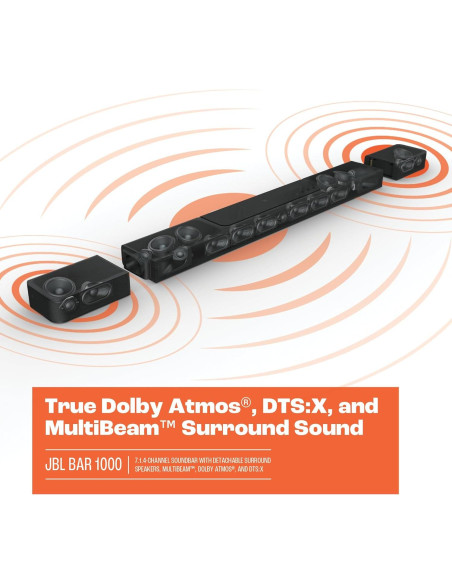 Barra de Sonido JBL Bar 1000 7.1.4 Canales Dolby Atmos Negro Barra de Sonido JBL Bar 1000 7.1.4 Canales Dolby Atmos Negro