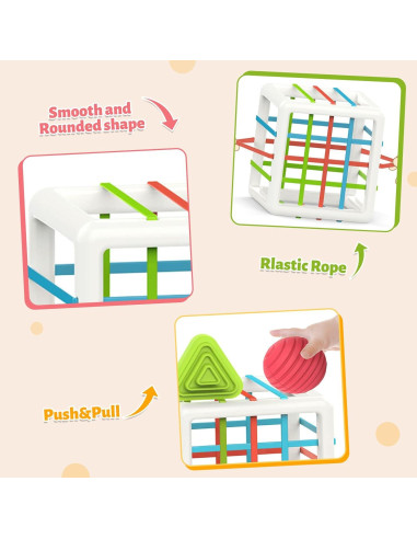 Juguetes Montessori MINGKIDS Cubo Educativo 6 Piezas 1 Año
