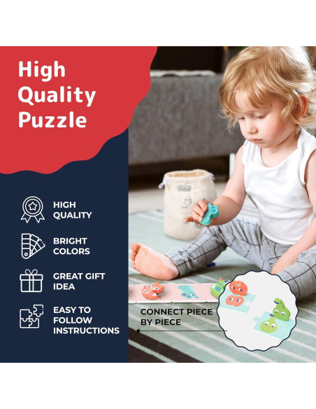 Rompecabezas de Madera Prextex 33 Piezas para Niños 18+ Meses Rompecabezas de Madera Prextex 33 Piezas para Niños 18+ Meses