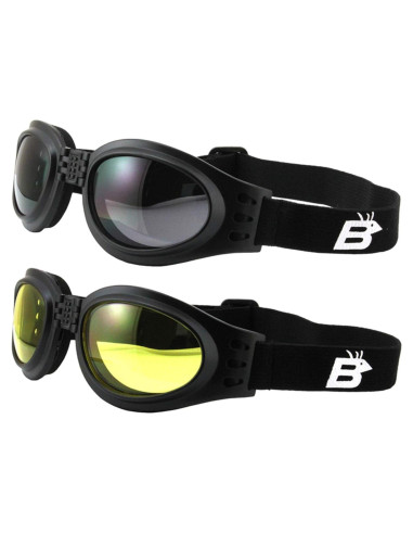 Gafas de Motocicleta Birdz Parrot 2 Pares Ahumadas y Amarillas