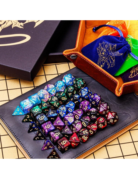 Juego de Dados DND 42 Pcs PUGED Poliedricos para RPG Juego de Dados DND 42 Pcs PUGED Poliedricos para RPG
