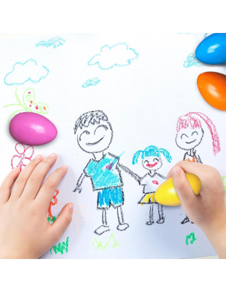 Crayones en forma de huevo AMINFUN 9 colores lavables para niños Crayones en forma de huevo AMINFUN 9 colores lavables para niños