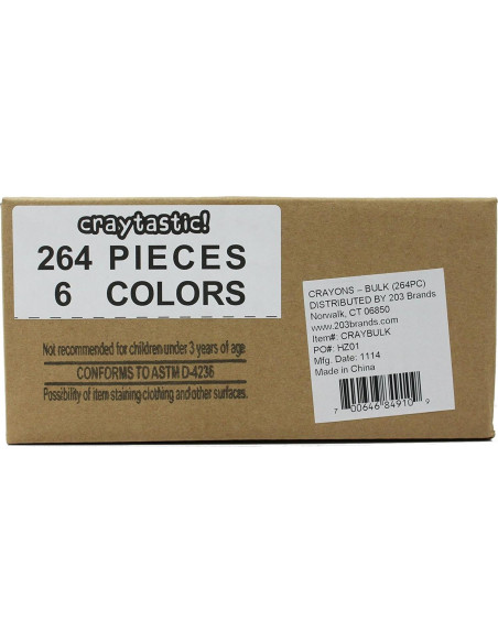 Lápices de colores Craytastic! 264 unidades 8.9 cm no tóxicos Lápices de colores Craytastic! 264 unidades 8.9 cm no tóxicos
