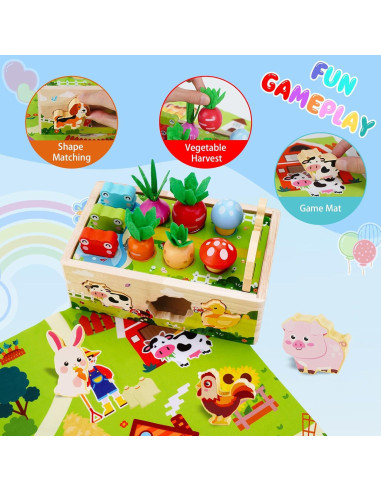 Juguetes Montessori de Madera KMTJT para Niños 1-2 Años