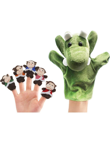 Set de 12 Marionetas de Dedos de Peluche RIY para Niños
