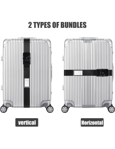 Correas de Equipaje Veki con Candado TSA - Negro 2