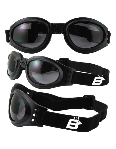 Gafas de Motocicleta Plegables Birdz con Lentes Ahumados y Morados Gafas de Motocicleta Plegables Birdz con Lentes Ahumados y Morados