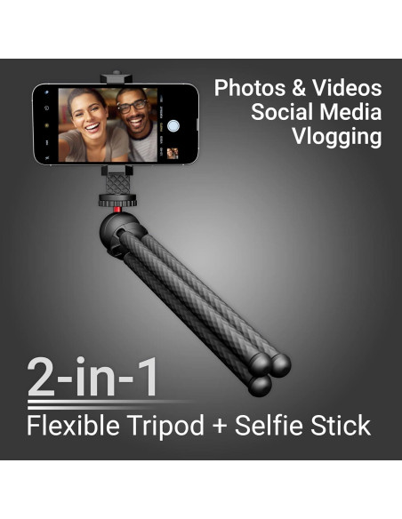 Trípode Flexible SquidGrip Xenvo para Smartphone Rojo Trípode Flexible SquidGrip Xenvo para Smartphone Rojo
