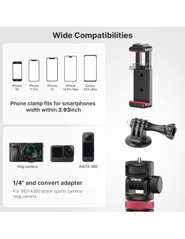 Palo de Selfie Extensible ULANZI MT-71 para GoPro y Smartphones