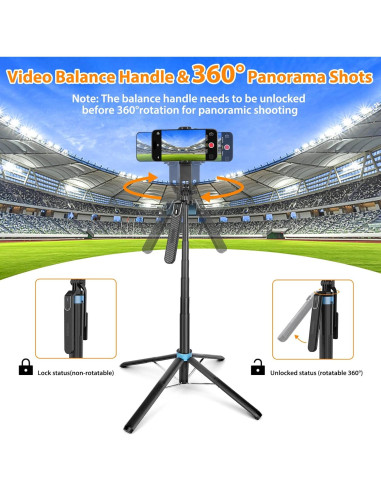 Trípode de Selfie Eocean 71" Alto con Control Remoto y Adaptador