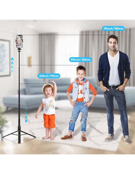 Palo de Selfie 71" KAIGAO con Control Remoto y Trípode Palo de Selfie 71" KAIGAO con Control Remoto y Trípode