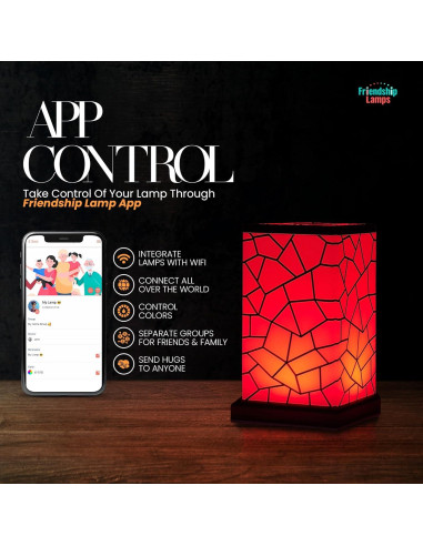 Lámpara de Amistad Wi-Fi LED Táctil - Juego de 2 Colores