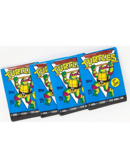 Paquete de Cera Topps 1990 Tortugas Ninja - 5 Tarjetas y 1 Pegatina Paquete de Cera Topps 1990 Tortugas Ninja - 5 Tarjetas y 1 Pegatina