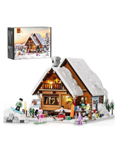 Conjunto de Ladrillos de Construcción FUNWHOLE Cabaña Navideña 2187 Piezas