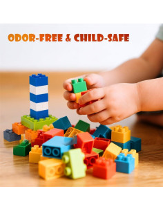 Kit de Bloques de Construcción Lekebaby 1500 Piezas Multicolor 2