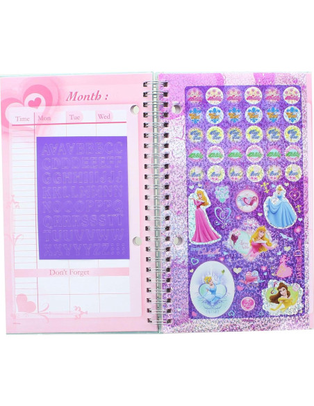 Planificador Disney Princesas 13.34x21.59cm con Pegatinas Planificador Disney Princesas 13.34x21.59cm con Pegatinas